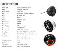 Sales Clearance！QS Motor 260 2000W V1 Single Shaft Hub Motor in 650RPM at 48V for Electric Tricycle and Car