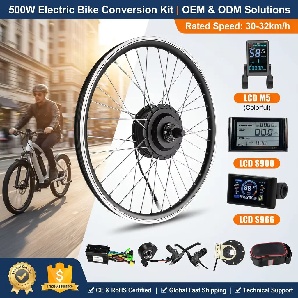 36V/48V 500W Electric Bike Conversion Kit - Front, Rear & Cassette Geared Hub Motor Wheel