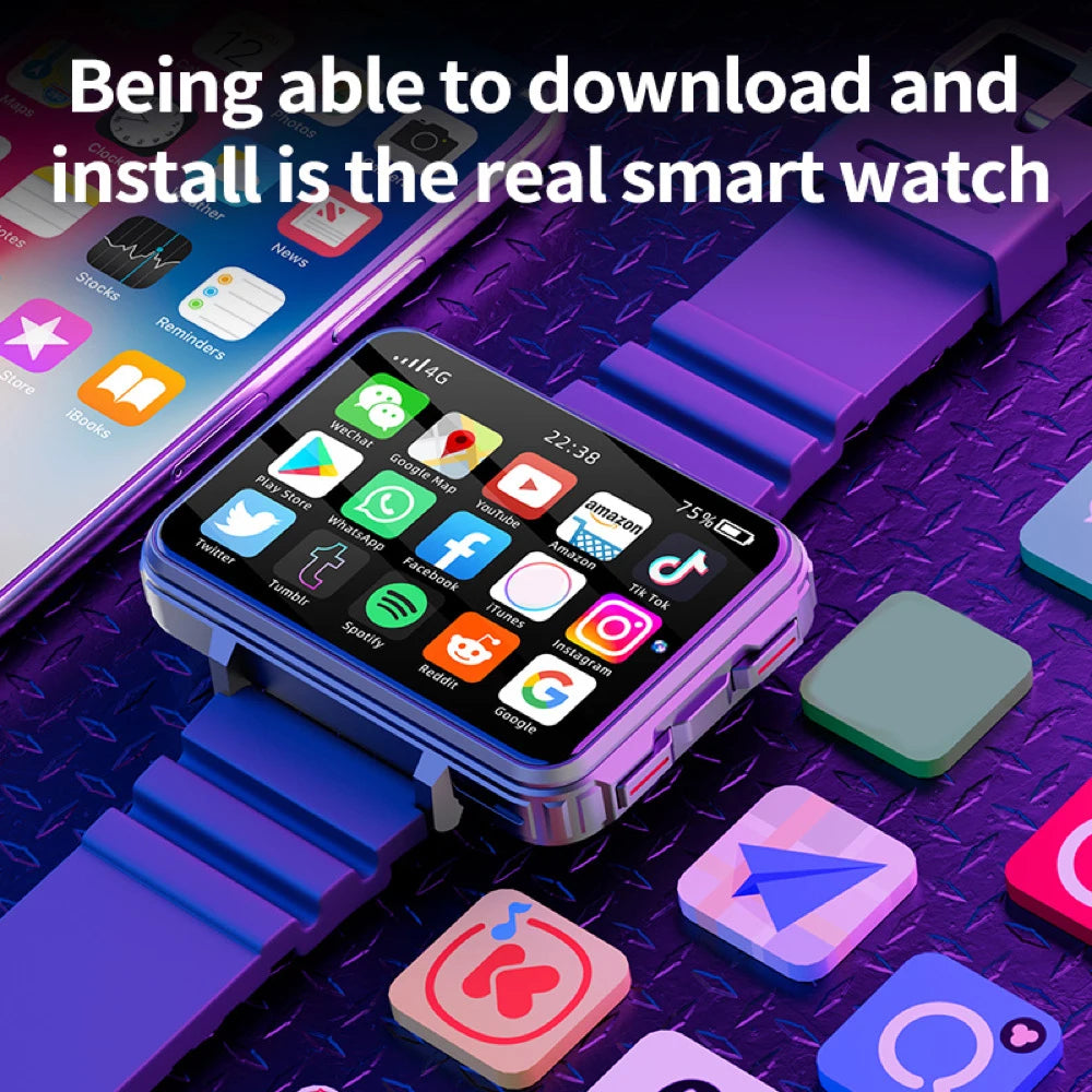 4G 2. 4Inch AMOLED Screen Smart Watches GPS Wifi SOS Android IOS Phone 4GB 64GB Camera 1400mah Battery Smartwatch Men Waterproof