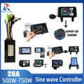 Kunray 26A Three-Mode Sine Wave Brushless Controller & LCD Display Kit (24V/36V/48V 500W–750W) with Self-Learning
