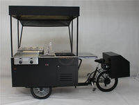 RL-T07B Fridge And Griddle Food Bike Bicycle Tricycle Coffee Cart Mobile Electric Pedal Trike Street Vending Car