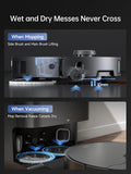 X40 Ultra Robotic Vacuum with Removable & Liftable Mop, 12,000Pa Suction, Side Brush Extensive Cleaning, 158°F Mop & Wash
