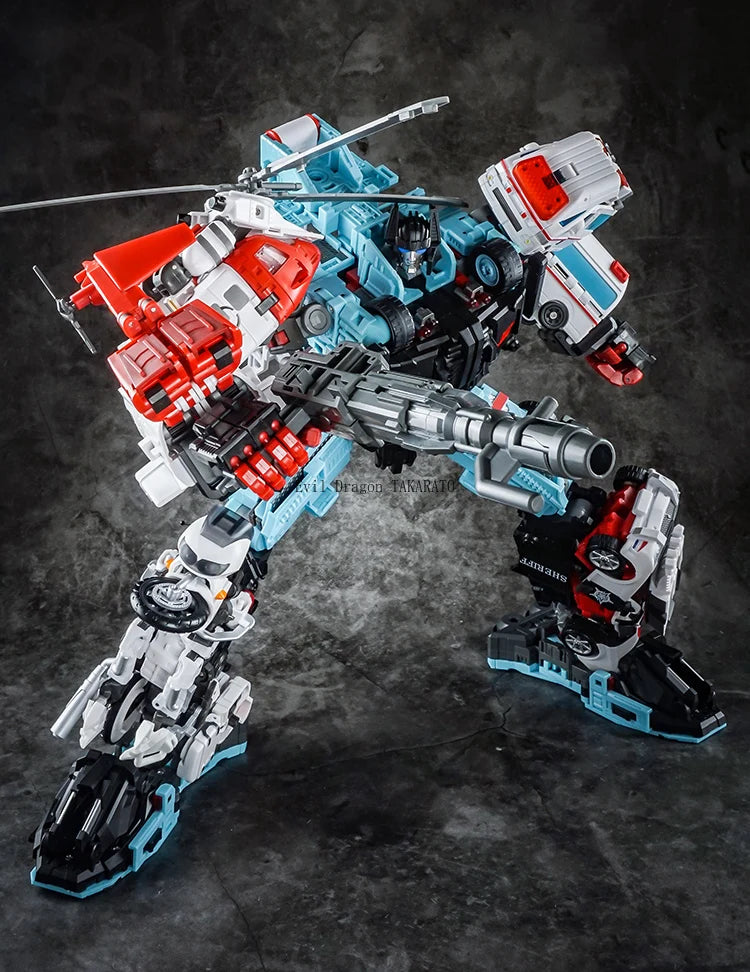 In stock Transforming Toy 5 in 1 Defensor Model YM-17 YM17 Vulcan Hotspot KO Action Figure Robot Model Collection