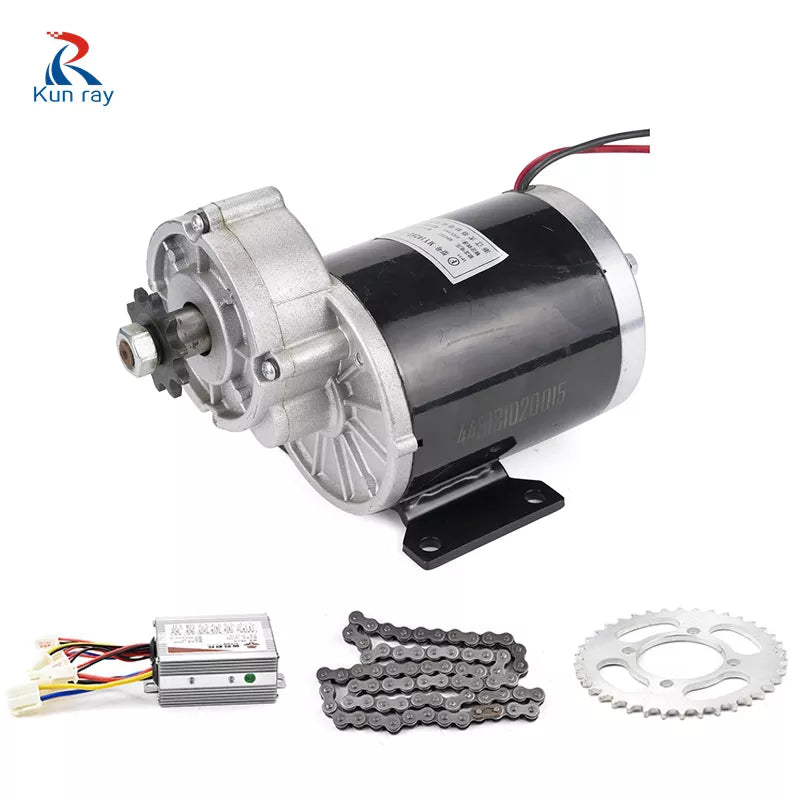 MY1020Z 24V 450W DC Brushed Motor Kit With 24V 500W Brush Controller 420 38T Tooth 77Link Chain Electric Tricycle DIY Motor Kit