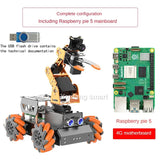 4WD Mecanum Wheel Robot Car with Camera Claw 4 Dof Robot Arm for Raspberry Pi 4B Robot DIY Kit Open Source AI Python Starter Kit
