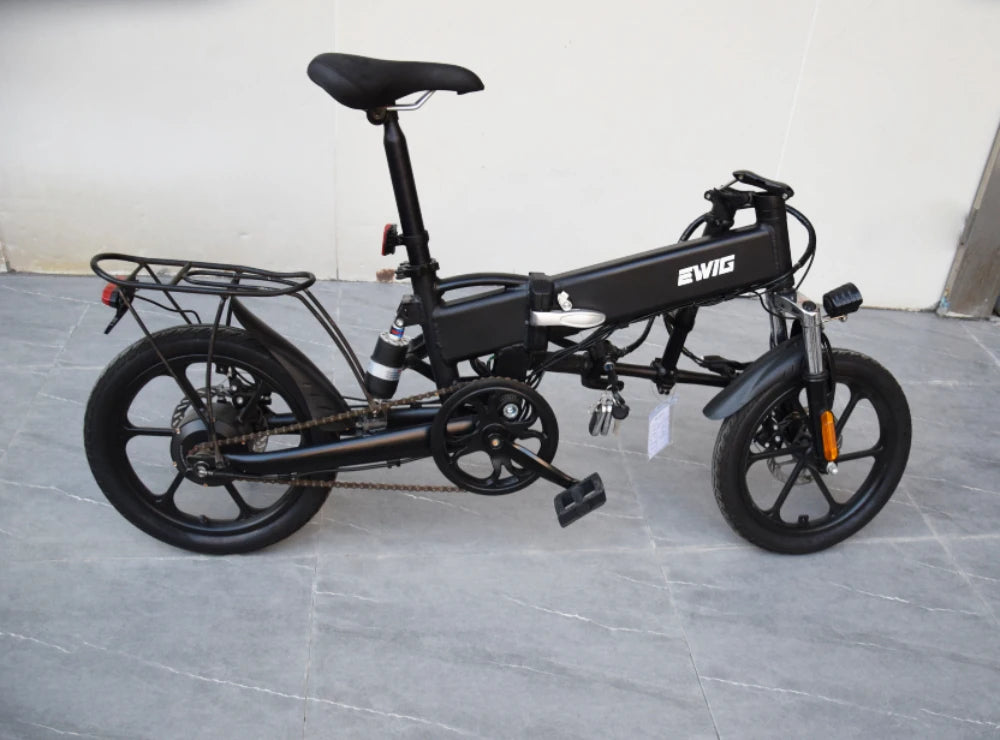 EWIG Electric Folding Bike Bicycle Electric Folding BikeFactory Wholesale 250W 5.2AH Aluminum Alloy Disc Brake Road Folding Ebike for Adult