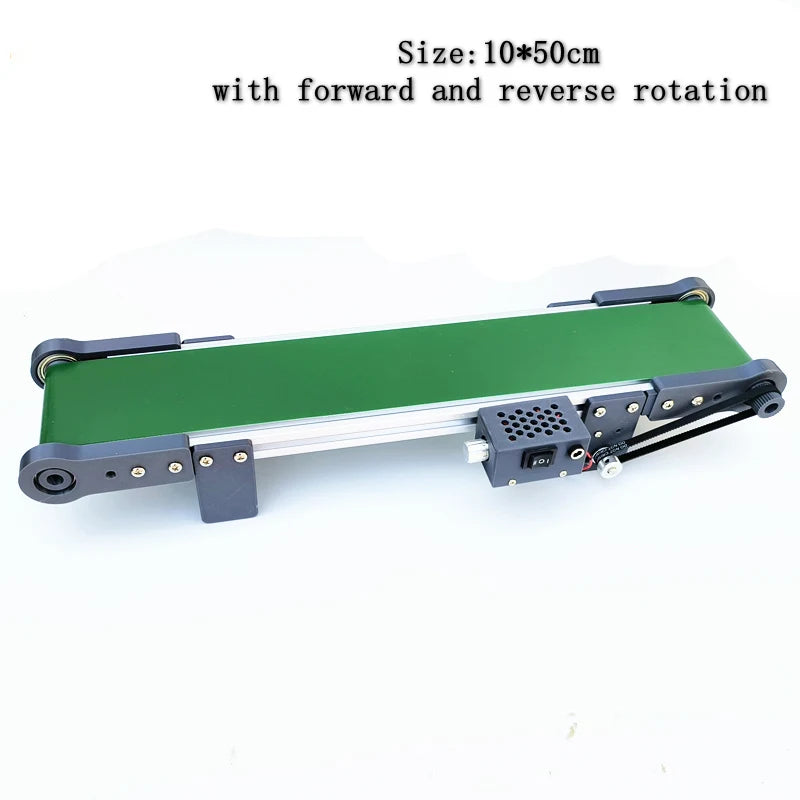 100*500mm Metel Adjustable Speed Motor Electric Conveyor Belt with Forward Assembly Line Experiment Friction for Robotic Arm Kit