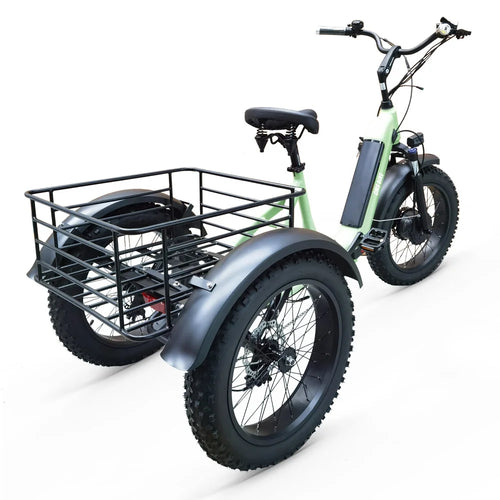 20 Inch*4.0 Power-Assisted Electric Tricycle Six Speed Tricycle 48V Battery /500W Electric Folding Tricycle