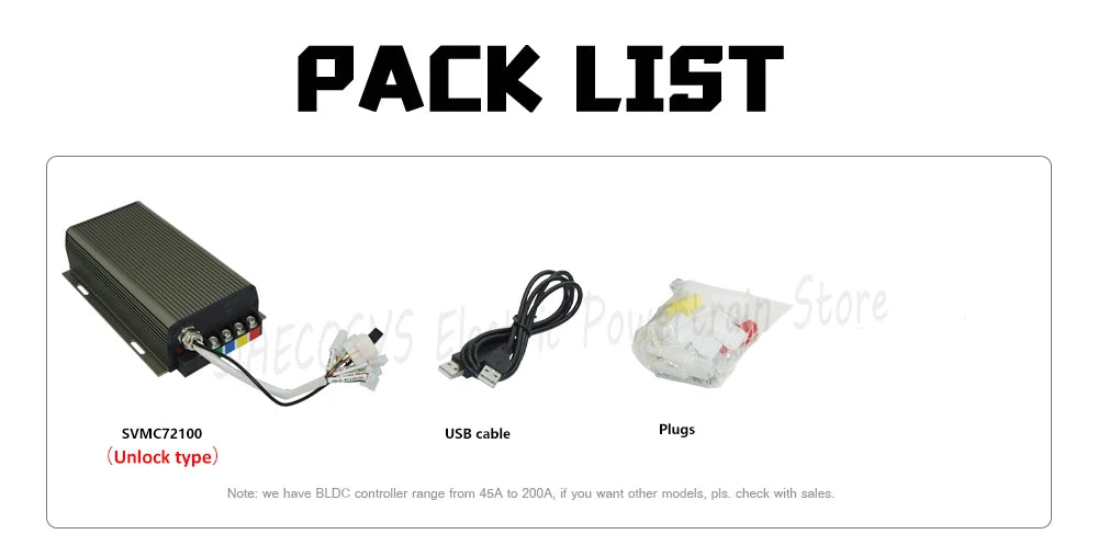 100A Sabvoton SVMC72100 BLDC Controller CE Approved for Electric Bicycle （Unlock type available）