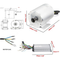 Kunray Ebike Conversion Kit DC Motor Brushless Controller for Motor 36V 48V 2000W with Speed Throttle  for Scooters Go-Karts