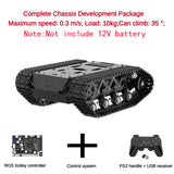 RC Tank 10KG Load Strong Shock Absorption Tank Chassis with Encoder Motor Suspension All Metal Robot Kit Programmable Robot Car