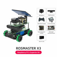 ROSMASTER X3 ROS2 Robot Mecanum Wheel Aluminum Alloy Frame Autopilot Lidar Mapping for Jetson NANO Orin NX Orin NANO RaspberryPi