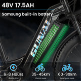 GUNAI GN26 Electric Bike BAFANG 500W Motor 48V 17.5AH SamSung Battery Electric Bicycle 3.0*26 Inch Fat Tire Adults Bike