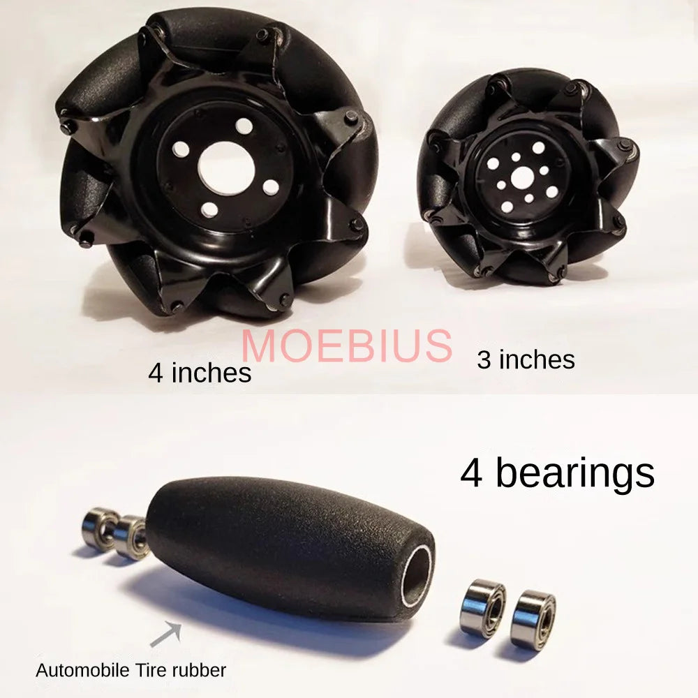 4pcs/set 300KG Big Load Load 4inch 100mm Mecanum Wheel Omni Wheel for Robot Car