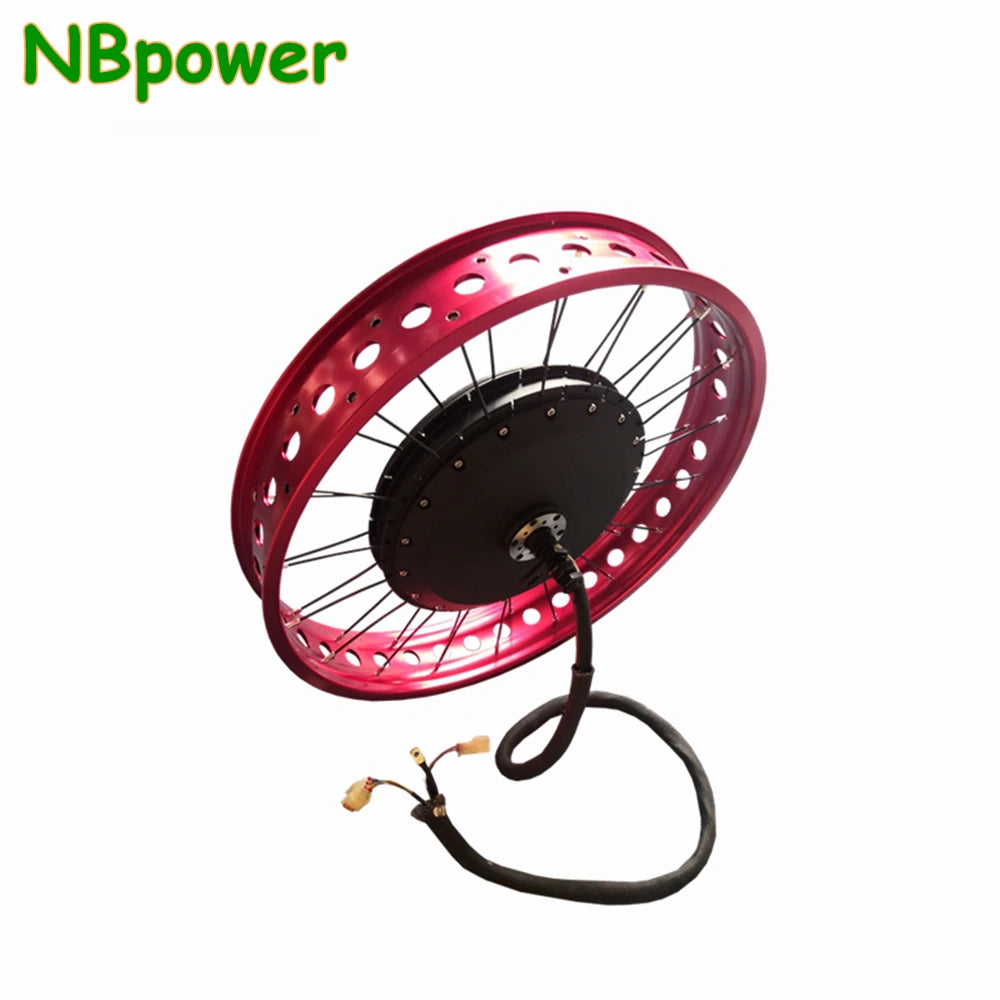NBpower/QS273 150mm Dropout 48-96V 8000W 40H Electric Fat Bike Motor Wheel 26X4.0 Rim Speed 110km/h Ebike BLDC Hub Motor Wheel