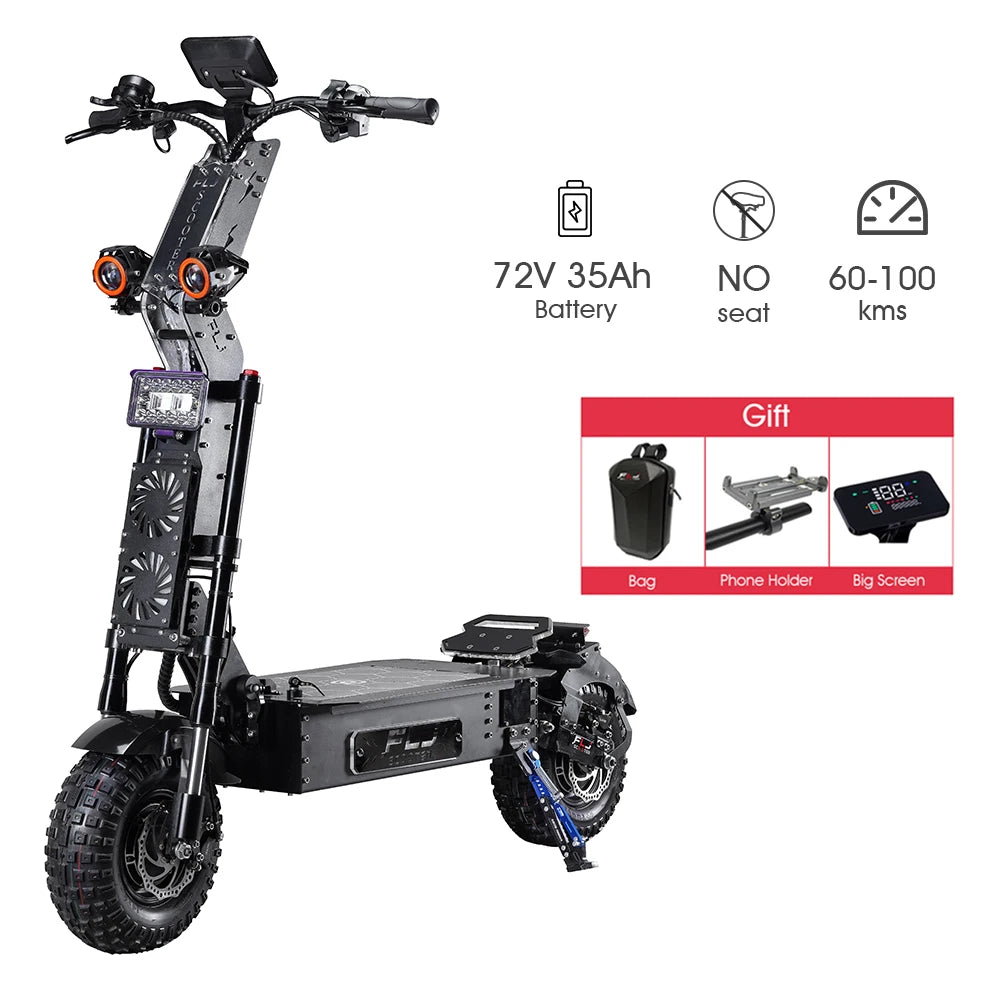 FLJ X14 Latest 72V 12000W Electric Scooter with 14inch Off Road waterp ...