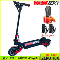 VAT Exemption ZERO 10X 52V 23Ah 1000W*2 Zoom Hydraulic Electric Scooter 10inch Dual Motor Popular Skateboard Powerful Adult