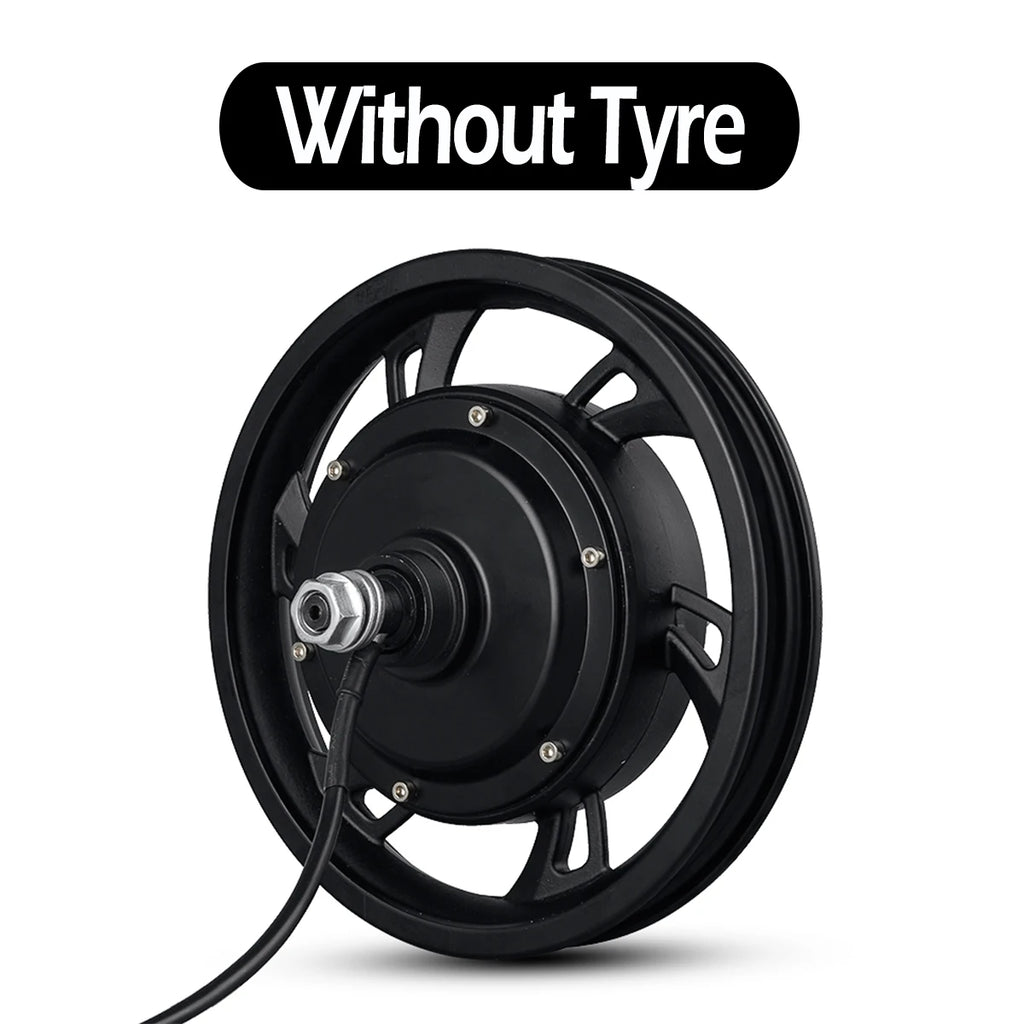 12-Inch Electric Scooter & Folding E-Bike Rear Hub Motor Wheel - 36V 350W / 48V 500W Brushless Motor (With / Without Tire)