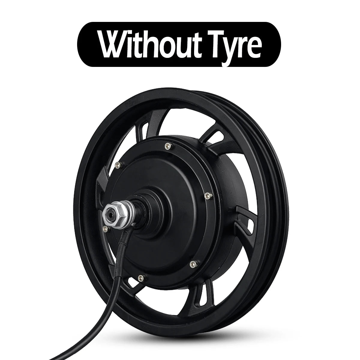 12-Inch Electric Scooter & Folding E-Bike Rear Hub Motor Wheel - 36V 350W / 48V 500W Brushless Motor (With / Without Tire)