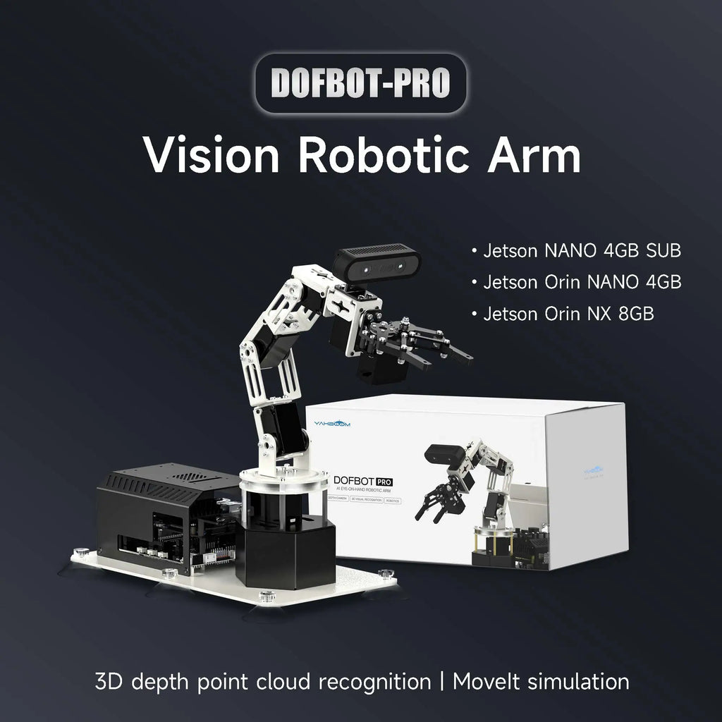 DOFBOT PRO 6DOF Robotic Arm ROS Python Programming Learning Kit with 3D Deep Point Cloud Recognition Gripping for Jetson Orin