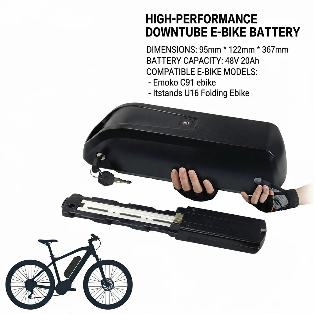 Emoko C91 Hailong 21700 Cell e-bike battery pack 48V 20Ah for Itstands U16 Folding Ebike with 30A BMS 3A Charger