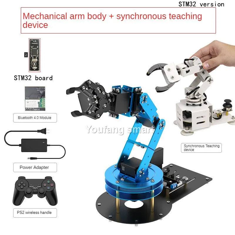 NANO/STM32 6 DOF Robot Metal Alloy Mechanical Arm for Arduino Robot DIY Kit to Ps2/Somatosensory Gloves Programmable Robot Arm