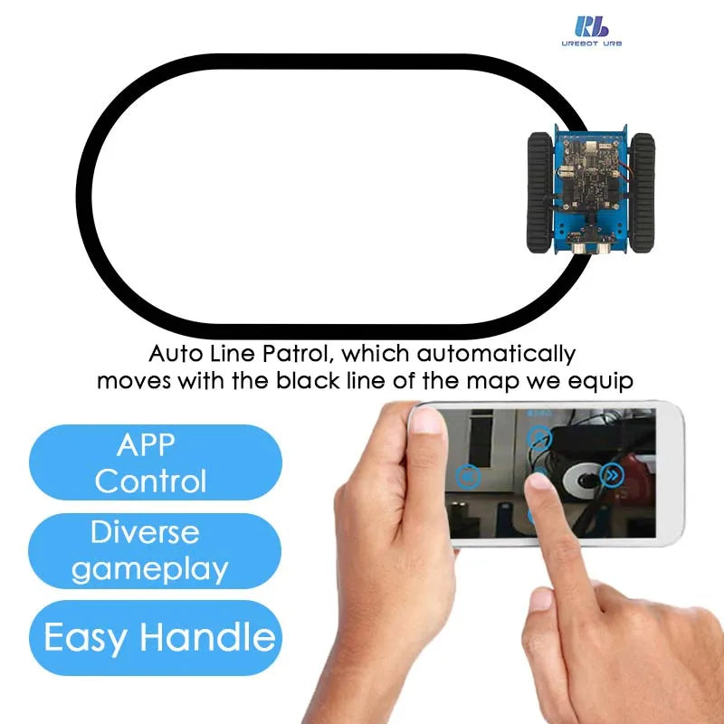 Programming Robot Puzzle Tutorial Young Student Youlebo Arduino Graphical Radio-controlled car Puzzle Toy Blue