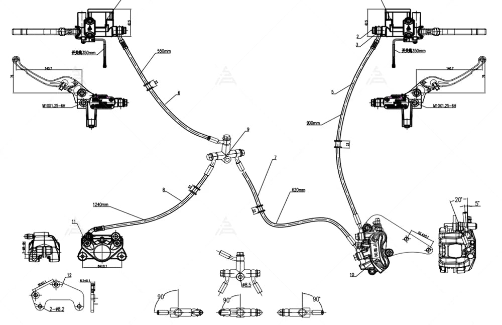 SIA CBS Combination Braking System with 220mm CB 58mm PCD 3*80mm Rear Disc Brake Plates suitable for 100-120kph E-motorcycle