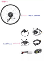 36v Brushless Motor 500w E-bike Conversion Kit Hubmotor Wheel 48v 500w Electric Motor for Bike LCD3 Display