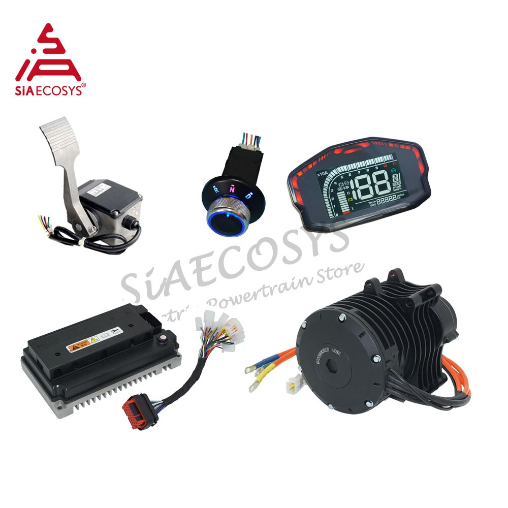 QSMOTOR 138 3000W V3 70H 5500W Max continuous 72V 100KPH Mid drive Motor conversion kit with EM150-2SP Controller for go-kart
