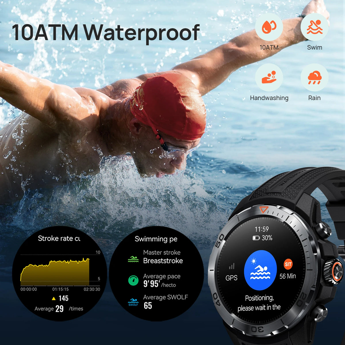 Mibro GS Explorer Smartwatch Rugged Military Grade UHD Screen Altimeter Barometer Compass GPS 10ATM Sports Smart Watch for Men