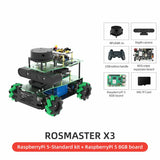 ROSMASTER X3 ROS2 Robot Mecanum Wheel Aluminum Alloy Frame Autopilot Lidar Mapping for Jetson NANO Orin NX Orin NANO RaspberryPi