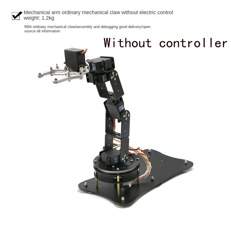 6 DOF Robot Arm with Rotatio Base Metal Alloy Manipulator Claw Kit For Arduino Robot DIY Kit UNO/ESP32/STM32 Programmable Robot