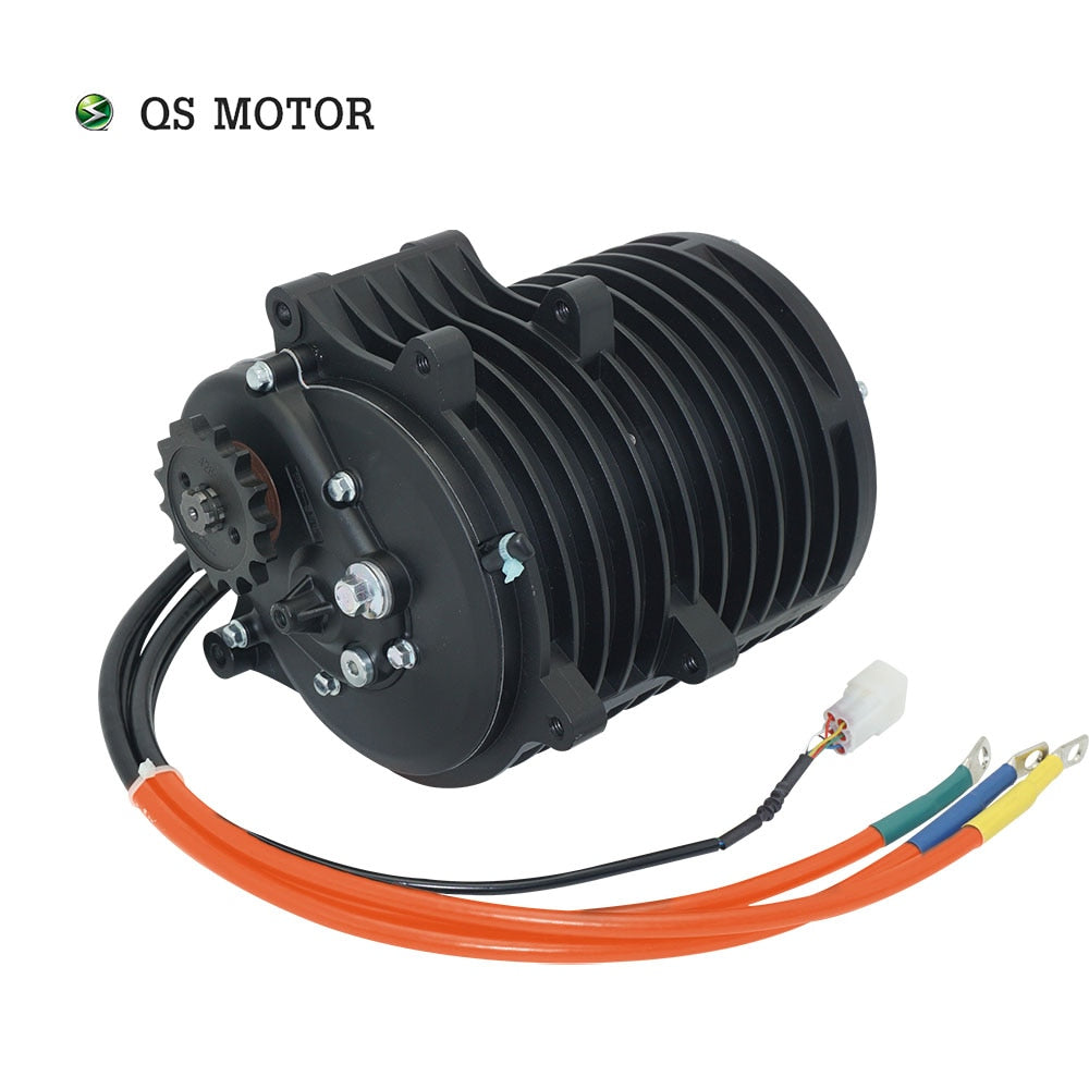 QSMOTOR 138 3000W V3 70H 5500W Max continuous 72V 100KPH Mid drive Motor conversion kit with EM150-2SP Controller for go-kart