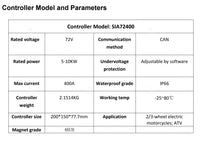 SiAECOSYS SIA155-48 18kW Peak 72V100kph PMSM Hairpin Motor Kits with SIA72400 Controller for High Quality Assurance