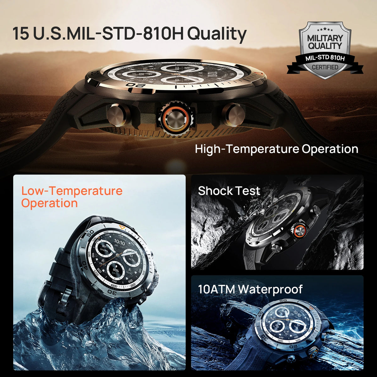 Mibro GS Explorer Smartwatch Rugged Military Grade UHD Screen Altimeter Barometer Compass GPS 10ATM Sports Smart Watch for Men