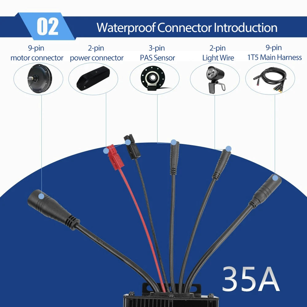 48V 1000W-1500W Fat Tire Electric Bike Conversion Kit - Waterproof Rear Hub Motor (20", 26" × 4.0")