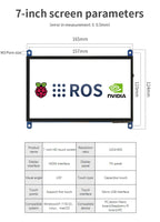 7-inch Touch Display Screen with Aluminum Alloy Bracket for Stable Support and Anti-drop for Raspberry Pi Jetson Car ROS Robot