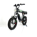 Super Cool 1000W 35Ah Fatbike Double Battey Mid Suspension Electric Bike 73 Adult ebike Mountain long Seat ebikes