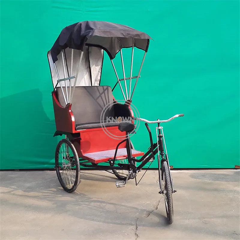 Adult Passenger Cargo Carrier Bike Tourist Passenger Car Human Power Rickshaw Tricycle with Pedals