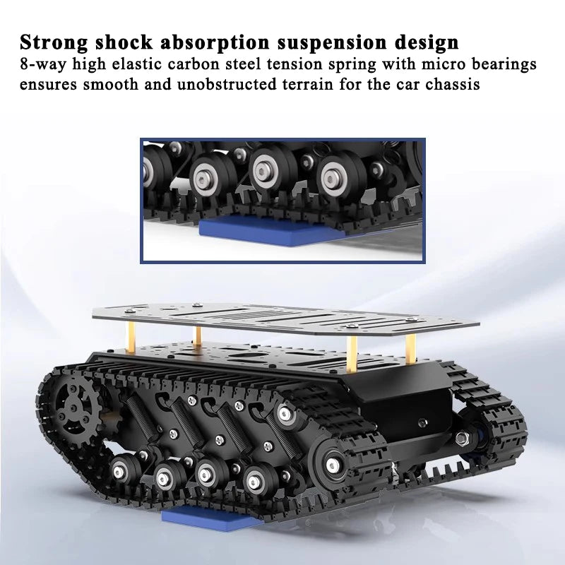 10KG Payload Metal Shock Absorption Tank Chassis with Suspension Robot Coding Motor Intelligent Car for Arduino
