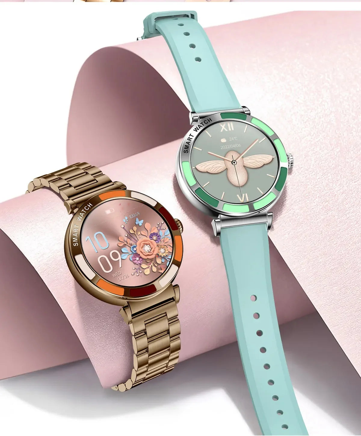 Gaines H20 Women Fashion Smart Watch Bluetooth Calling Wristwatch Health Monitoring AI Voice Sports Fitness Lady Luxury Smartwat