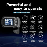 KUNRAY LCD Ebike Display Brushless Controller 36V 350W 24V-48V 500w Power Mileage Speed Time USB Phone for Motor Wheel