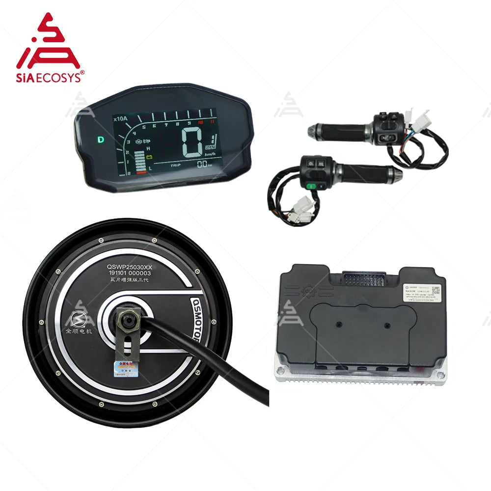 New QS 212 10*2.15inch 5000W 60H V4 72V Brushless Electric Hub Motor with ND72680 Controller 350A 680A 80-120kph for E-Scooter