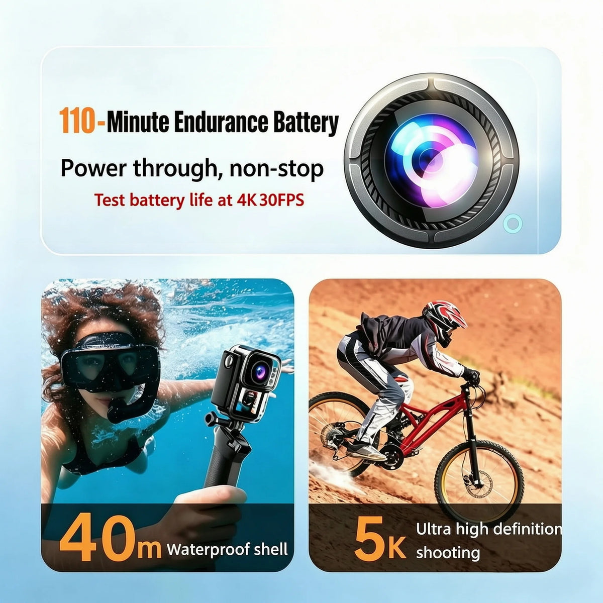 K50S Mini 5K Action Camera with Magnetic Mount