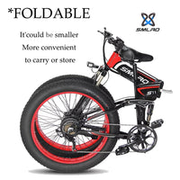 Powerful SMLRO S11 1000W Folding Ebike Convenient and Durable Aluminum Alloy Fat Electric Bicycle for Men and Women