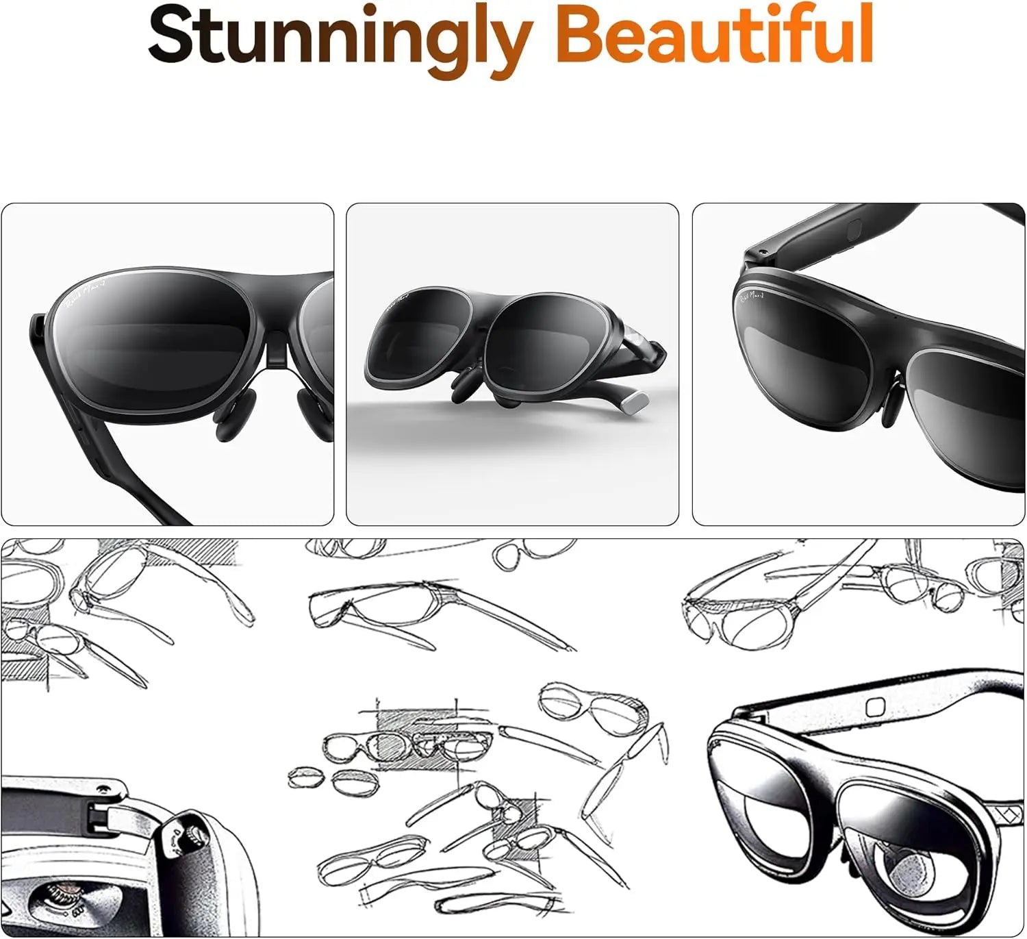 100% New Rokid Max 2 3D Smart AR Glasses 120Hz refresh rate supports AI full voice operation distance sensor supports IMU HDCP