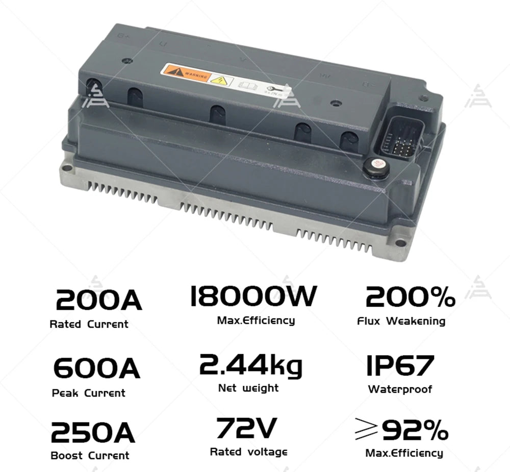 New QSMOTOR QS138 90H V3 with 1:2.35 gear box Rated 4KW 7200rpm Mid Drive Motor Kits with EM200-2SP Controller 200A 600A