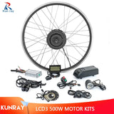 Wheel Hub Motor 500W Electric Bike Conversion Kits 20-29 Inch 700C Rear Front Drive Engine Ebike Kit LCD3 for Electric Bike