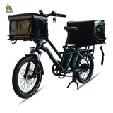 Three Seat Family Child ebike 350W30Ah Long Range Parent-child Two Battery Delivery Cargo Electric Bicycle 20inch Fat ebikes